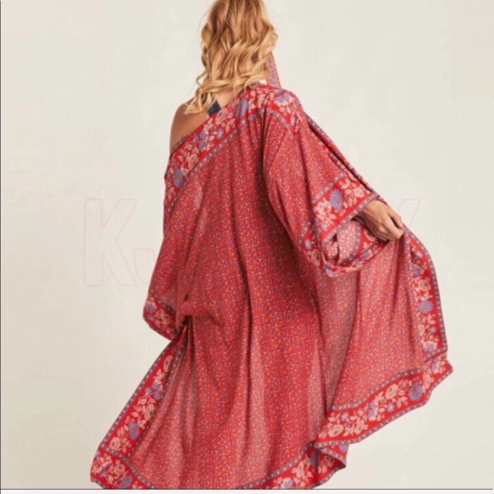 Bohemian Red Kimono Duster - Picture 6 of 7